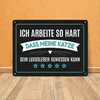 Luxusleben Katze Metallschild XXL in blau mit Barthaar Produktbild-Vorschau 4