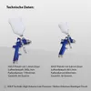 2x HVLP Spraypistole Lackierpistole Set Druckminderer Produktbild-Vorschau 4