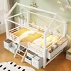 Hochbett 90 x 200 cm mit Hausdach, LED-Beleuchtung, Produktbild-Vorschau 4