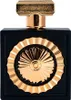A product shot of a black perfume bottle with gold accents. Podgląd zdjęcia produktu