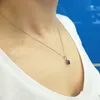 Halskette mit Ovalem Amethyst und Diamanten Produktbild-Vorschau 3