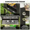 Outsunny Holzkohlegrill aus Edelstahl fahrbar Grillwagen Produktbild-Vorschau 8