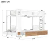 Etagenbett Metall MDF mit 4 LED Schubladen Ablage Produktbild-Vorschau 2