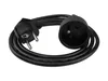 A black extension cord with a European plug and socket. Podgląd zdjęcia produktu