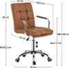 A diagram showing the dimensions of a brown office chair. Produktbild-Vorschau