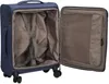 An open blue suitcase with its interior visible, showing straps and a mesh compartment. Anteprima dell’immagine prodotto