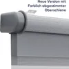 Close-up of a grey roller blind mechanism and fabric. Produktbild-Vorschau