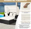 COSTWAY Rattan Sonnenliege mit einziehbarem Baldachin, Produktbild-Vorschau 4