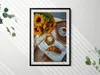 Französisches Croissant und Kaffee– Wandbild mit Rahmen – Produktbild-Vorschau 2