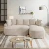 L-förmiges frameless Modulsofa, Chenille Cloud Sofa mit Produktbild-Vorschau 2