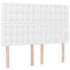 Kopfteil Weiß 144x5x118/128 cm Kunstleder Produktbild-Vorschau 1