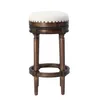 Barhocker Holz drehbar, gepolstert, Retro Design mit Nieten Produktbild-Vorschau 1