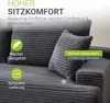 Juskys Sofa Coredo - Dunkelgrau, moderne Couch aus Cord mit Produktbild-Vorschau 4