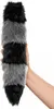 A hand holding a faux fur tail. Produktbild-Vorschau