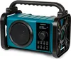 A teal and black Medion DAB+ construction radio is shown against a white background. Produktbild-Vorschau