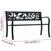 vidaXL Gartenbank 125 cm Schwarz Stahl -  Gartenbänke Produktbild-Vorschau 8