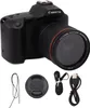A black digital camera with its accessories laid out below it on a white background. Náhled obrázku produktu