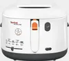 A white and gray Tefal deep fryer is shown against a light gray background. Produktbild-Vorschau