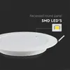 A close-up shot of a recessed round LED panel light, with a diagram highlighting an SMD LED. Podgląd zdjęcia produktu