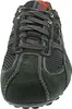 A close-up, front-facing view of a dark gray sneaker with white stitching and gray laces. Produktbild-Vorschau