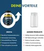 A split image comparing 'Erecta' product benefits with 'Other Products'. The left side shows a bottle of Erecta with a male symbol and checkmarks listing benefits. The right side shows a generic white bottle with crosses listing disadvantages of other prod Produktbild-Vorschau