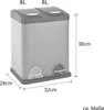 A diagram of a dual-compartment trash can with dimensions indicated. Produktbild-Vorschau