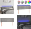 vidaXL LED Kopfteil Hellgrau 147x16x78/88 cm Stoff - LED Produktbild-Vorschau 1
