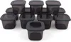 A set of 12 dark gray plastic storage containers with gray lids, arranged in a pyramid formation on a white background. Anteprima dell’immagine prodotto