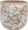 Clayre & Eef Pot de fleurs Ø 19x18 cm Gris Céramique Fleurs Voir les images du produit 1