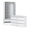 A white wardrobe and chest of drawers set against a white background. Produktbild-Vorschau