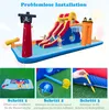 Skákací hrad COSTWAY s 2 šmykľavkami, lezeckou stenou, Náhľad obrázku produktu 8
