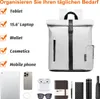 Damen Herren Rolltop Rucksack 25L, Groß Schulrucksack Produktbild-Vorschau 6