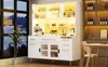 Buffetschrank Weiß mit LED-Beleuchtung & Pegboard, Produktbild-Vorschau 18