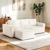 Ecksofa mit Halbinsel und ausziehbarem Bett in Rippenstoff Produktbild-Vorschau 14
