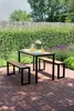 Gartenmöbel-Set GARDIVA, Tisch 118x58x75,5 cm, 2x Bank Produktbild-Vorschau 7