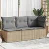 vidaXL Divano da giardino con cuscini a 3 posti in Poly Anteprima dell’immagine prodotto 2