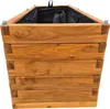 A wooden planter box with a black liner inside, shown against a white background. Produktbild-Vorschau