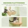 A cat lounging in a hammock on a cat tree, with another cat's hindquarters visible on a lower platform. Produktbild-Vorschau