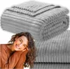 Coperta copriletto a righe poltrona letto grande grigio Anteprima dell’immagine prodotto 1