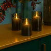 Relaxdays LED Kerzen im Glas, 3er Set, Fernbedienung, Timer Produktbild-Vorschau 2