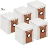 A group of five white vacuum cleaner dust bags with brown cardboard connectors. Produktbild-Vorschau