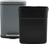A gray pedal trash can and a black inner bin are shown against a white background. Anteprima dell’immagine prodotto