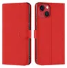 A red book-style phone case for an iPhone 13 is shown from the front and back. Podgląd zdjęcia produktu