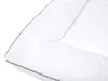 A close-up view of the corner of a white duvet or comforter with a gray piping detail. Podgląd zdjęcia produktu