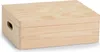 A wooden storage box with a lid and handles on the sides. Anteprima dell’immagine prodotto