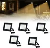 A collage featuring a scene of outdoor lighting at night and multiple product shots of LED floodlights. Náhled obrázku produktu