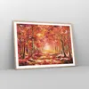 Gerahmtes Poster - Rahmen in heller Eiche - Herbst Wald Rot Produktbild-Vorschau 8