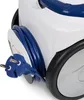 Close-up of a vacuum cleaner's power cord and plug, neatly wrapped around a spool on the side of the unit. Produktbild-Vorschau