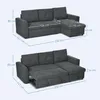 HOMCOM Schlafsofa Ecksofa mit Bettfunktion 3er Couch mit Produktbild-Vorschau 3