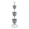 Blumenständer 'Alphen' 3 Töpfe 110x28cm Metall Grau Produktbild-Vorschau 2